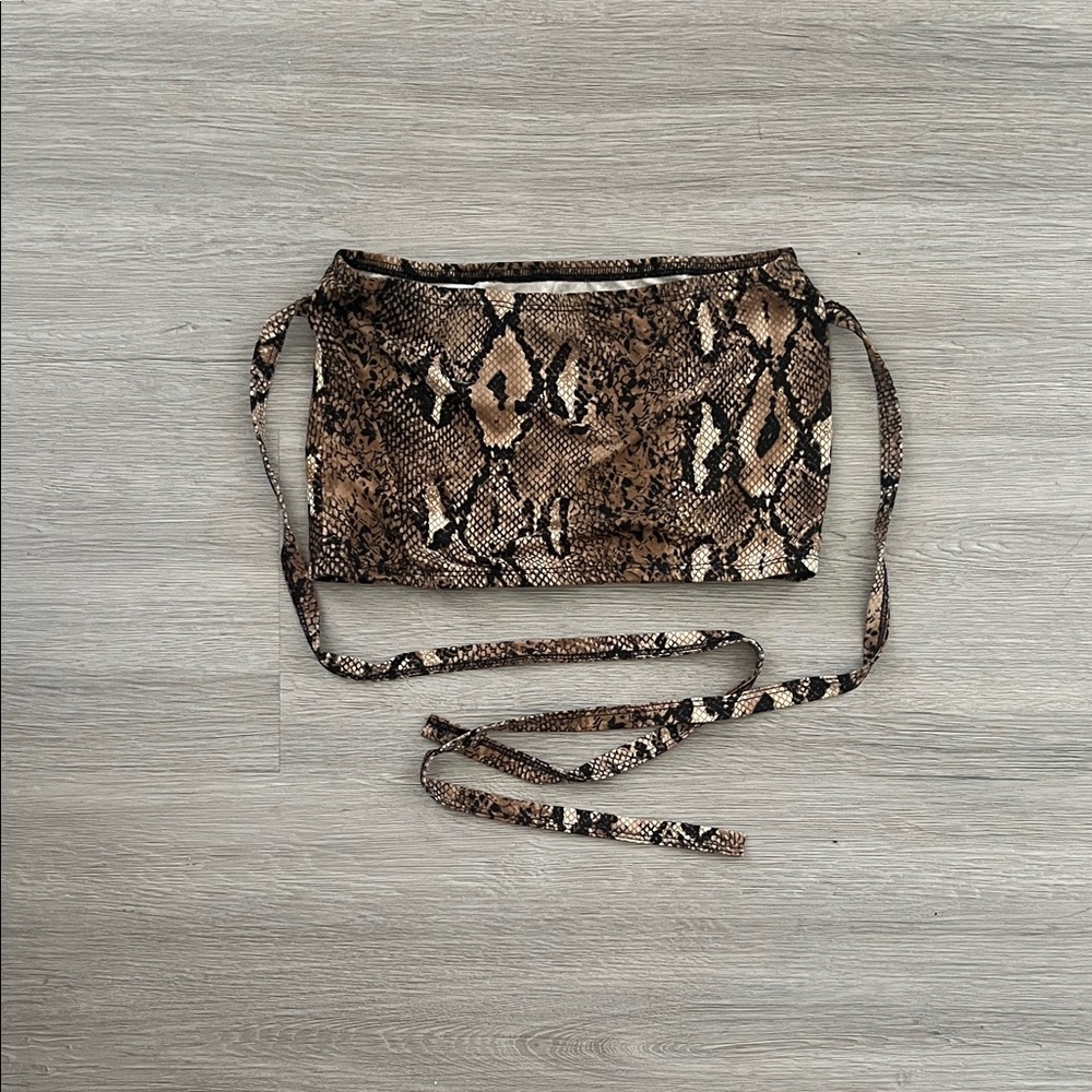 Snake Print tube top with waist straps